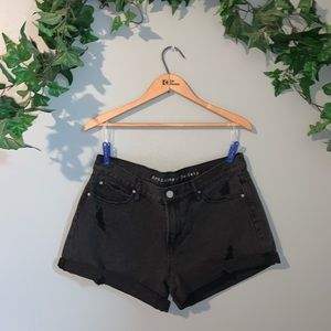 Behy boyfriend black distressed denim shorts